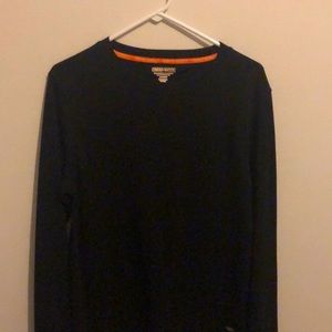 Large Omni•Wool Plain Black Long-Sleeved Tee